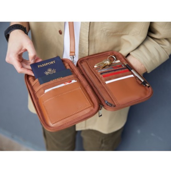 NWT JoePamelia Voyageur Leather Artisan Travel Wallet Crossbody Camel 
MSRP$189. - Picture 3 of 15